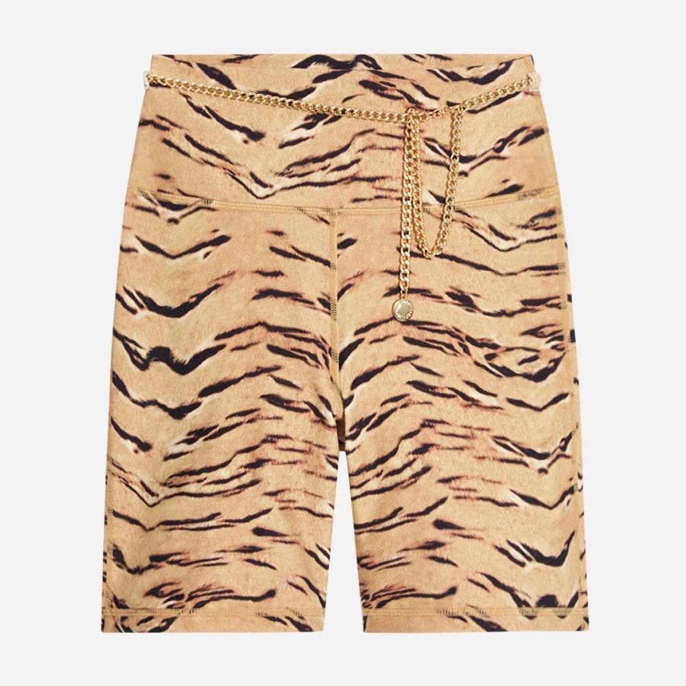 WeWoreWhat High Waisted Bike Shorts w. Chain Belt
